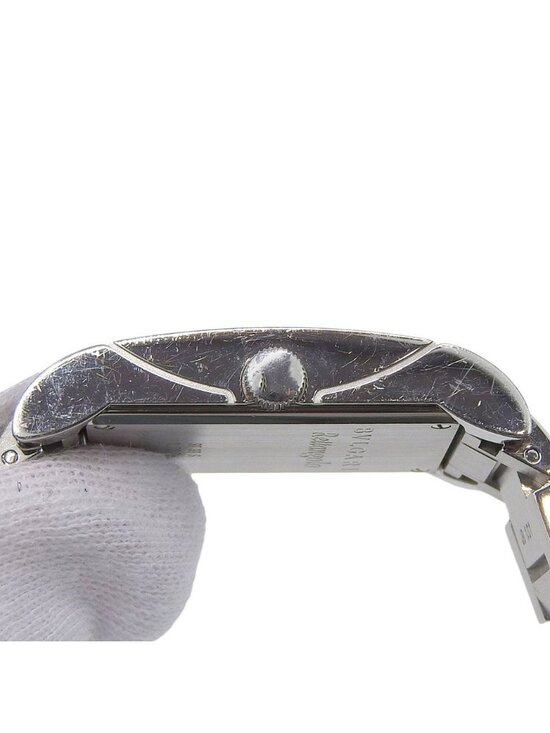 Bvlgari Rettangolo Stainless Steel Quartz Analog Display White Dial Watch main image 7